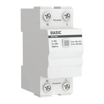 Реле напряжения (сквозное подключение) RVb-40A EKF Basic