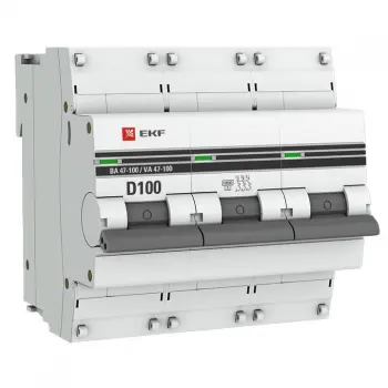 Авт. выкл. ВА 47-100 3P 100A 10kA х-ка D
