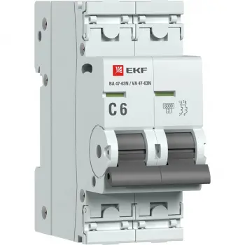 Авт. выкл. ВА 47-63N 2P 6А С (6,0кА)