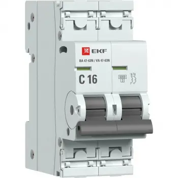 Авт. выкл. ВА 47-63N 2P 16А С (6,0кА)