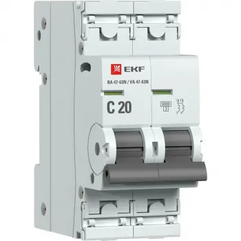 Авт. выкл. ВА 47-63N 2P 20А С (6,0кА)