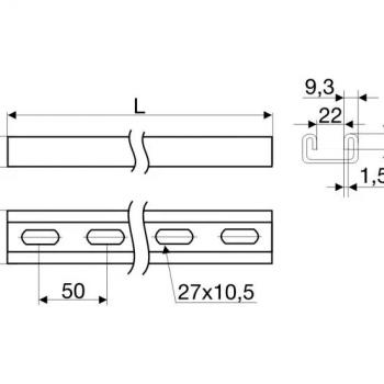 Профиль С-образный МЛ-ПРФс-21-3000 S=1,5мм L=3м  фото 2