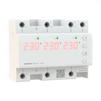 Трехфазное реле напряжения Welrok D6-63 red
