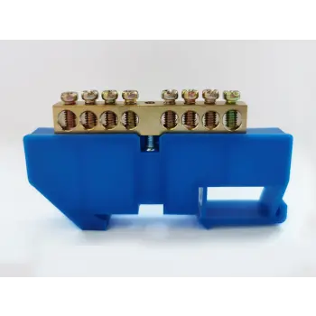 Шина нулевая 6х9мм 8/1 DIN-изолятор 8 групп синий