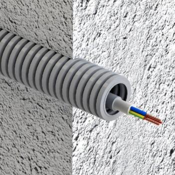 Труба гофрированная ПВХ d=20мм с зондом (РУВИНИЛ) гофрированная, с протяжкой, ПВХ, легкая фото 2