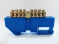 Шина нулевая 6х9мм 8/1 DIN-изолятор 8 групп синий