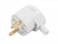 Вилка штепсельная В16-002 с заземляющим контактом белая