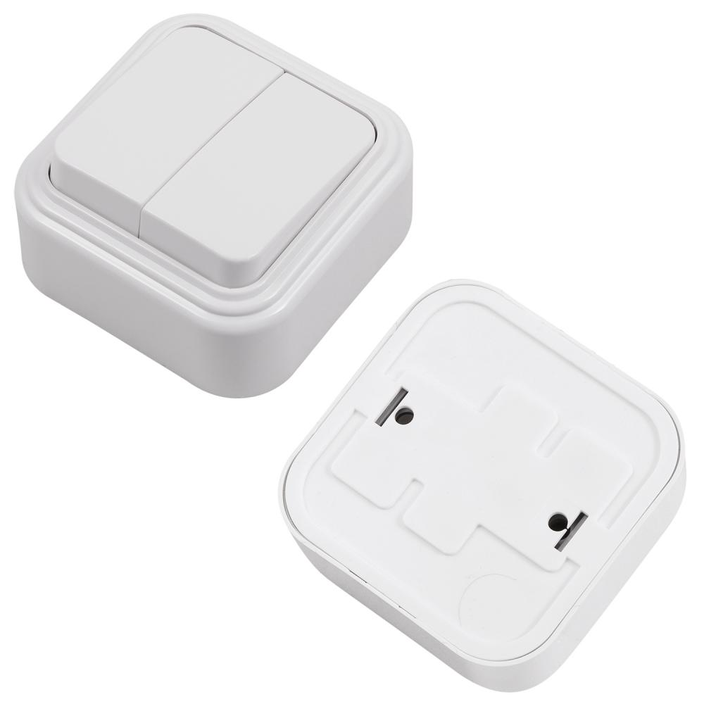 Выключатель 2-клавишный VA56-232-Белый 6А, IP20