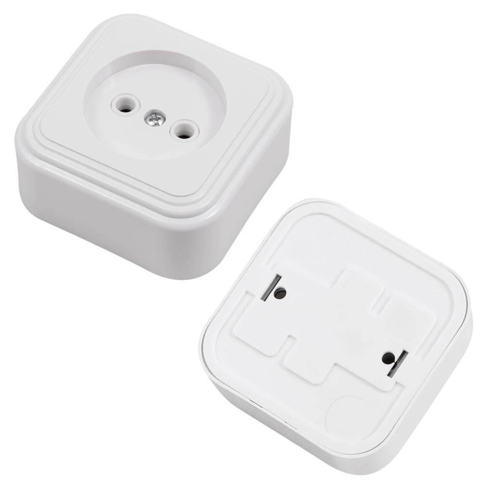 Розетка 1-местная RA16-13-Белая 16А, IP20 без заземлениея