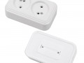 Розетка 2-местная RA16-237-Белая 16А, IP20 без заземления