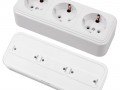 Розетка 3-местная RA16-365-Белая 16А, IP20 с заземлением