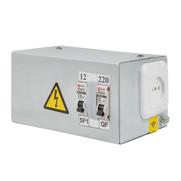 Ящик с понижающим трансформатором ЯТП 0,25 220/12В (2 авт.выкл.) IP31