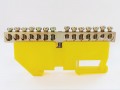 Шина нулевая 6х9мм 14/1 DIN-изолятор 14 групп желтый