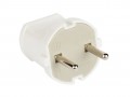 Вилка штепсельная без заземляющего контакта белая