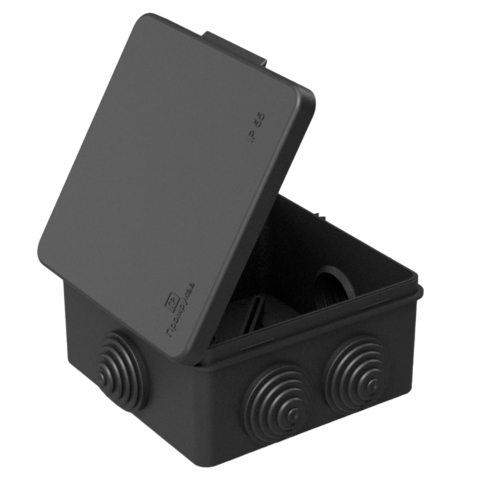 Коробка распределительная 60-0210-9005 для п/м 2х-компонентная безгалогенная (HF) 80х80х40 черная