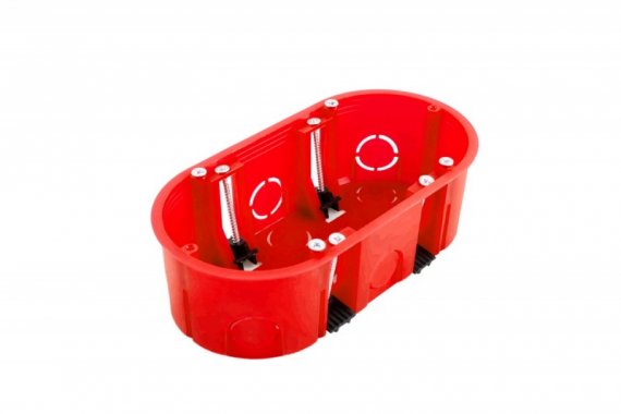 Коробка установочная 80-0540С безгалогенная (HF) 140х68х46 двухместная